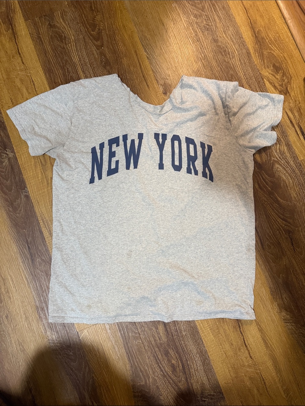 Grey 'New York' Short Sleeve Graphic Tee